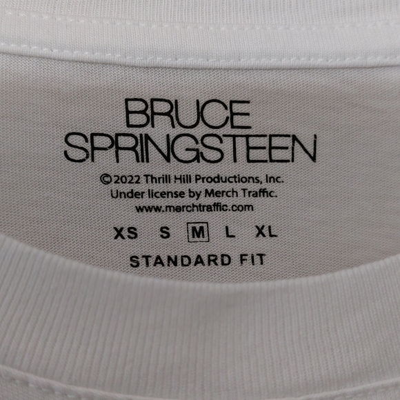 New In  Bruce Springsteen 'Born In The USA' White Tshirt with Track List on Back - Picture 3 of 6